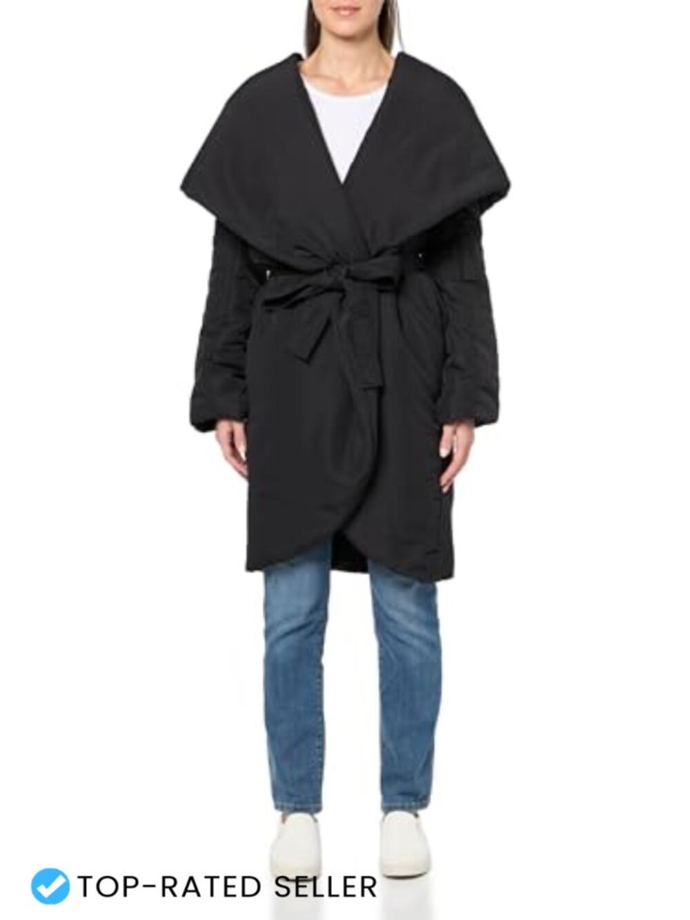 Norma Kamali Shawl Collar Trench Coat 100% Polyester Women's Outerwear
